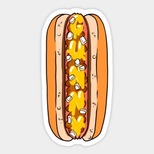 Hot Dog Cartoon Sticker